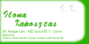 ilona kaposztas business card